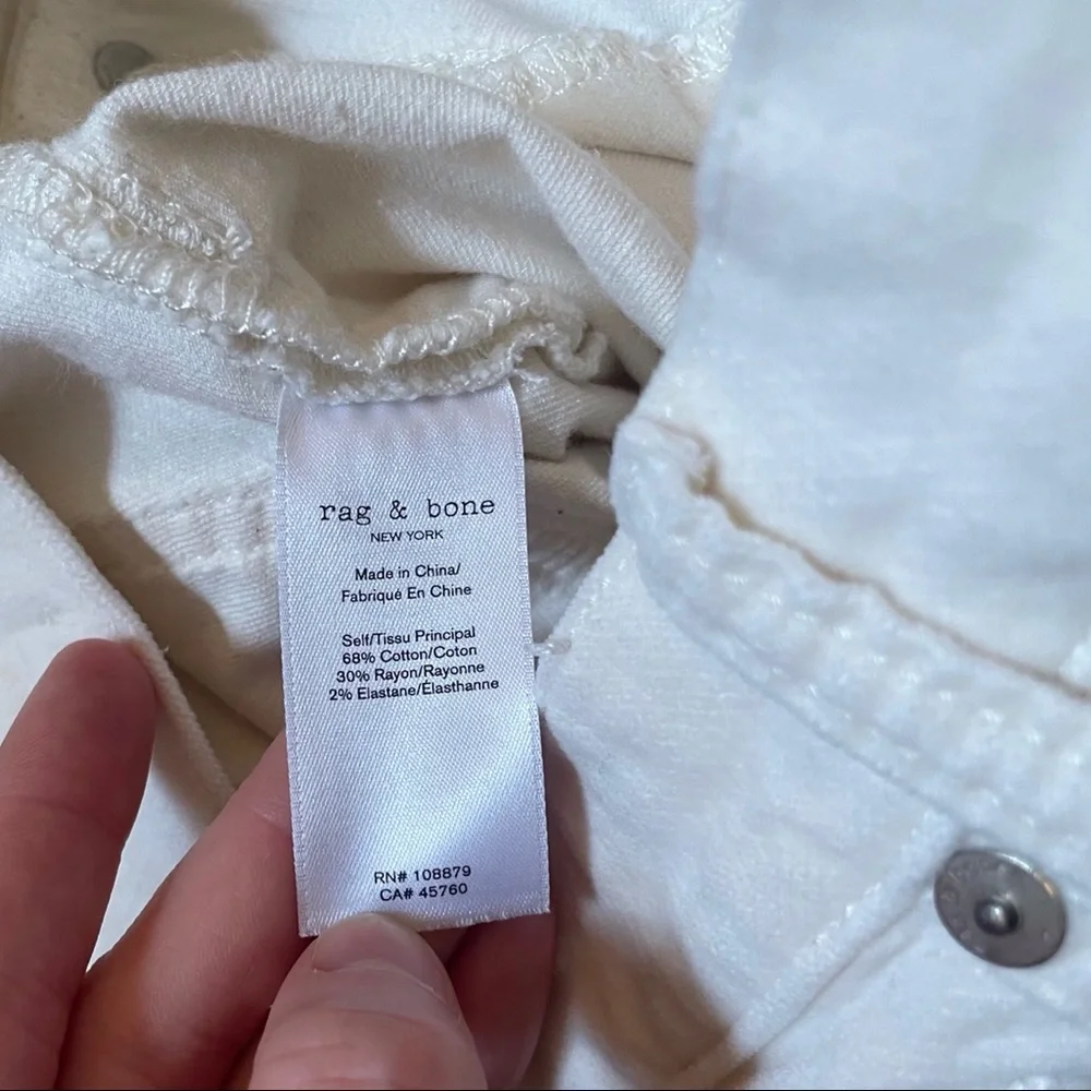 Rag & Bone High Rise Skinny Velvet Pants - Antique White - Picture 6 of 12